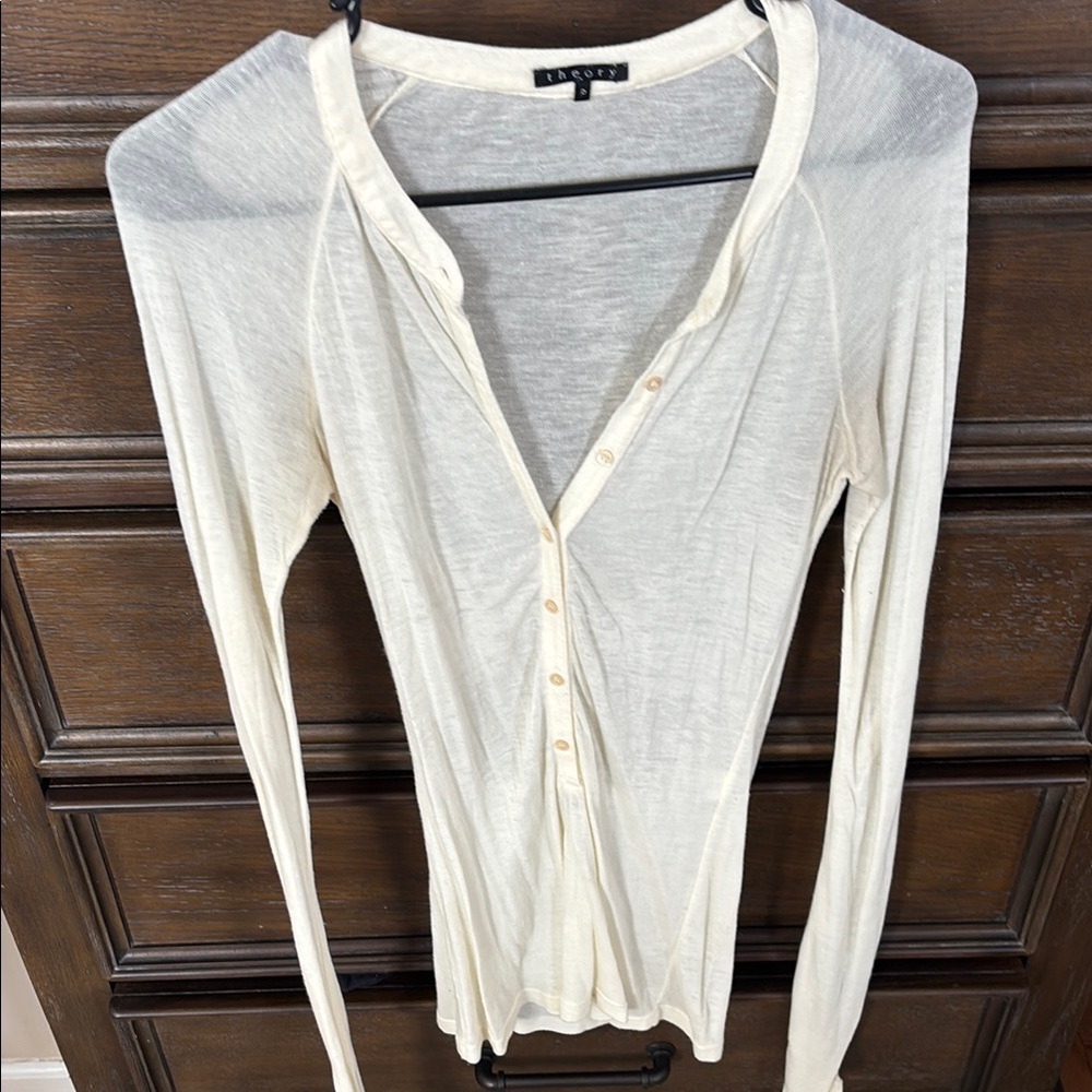 Aritzia Cream Long Sleeve Top